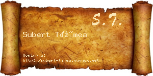 Subert Tímea névjegykártya
